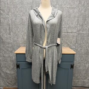 LC Lauren Conrad Gray Hooded Robe